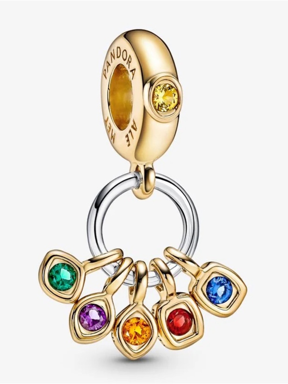 Pandora Charm with Multicolor Gemstones Marvel Avengers Infinity Stones Charm